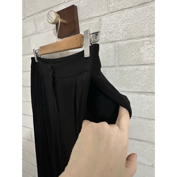 Express Women Stretchy Black Wide Leg Pocket Mid Rise Pants size 0 Regular #0644 - Picture 10 of 10